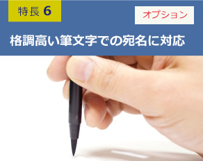 特長.6 格調高い筆文字での宛名に対応 ※オプション